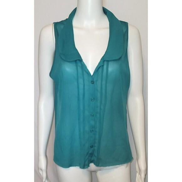 Julie's Closet Sheer Kelly Green Blouse - Size XL - Picture 1 of 7